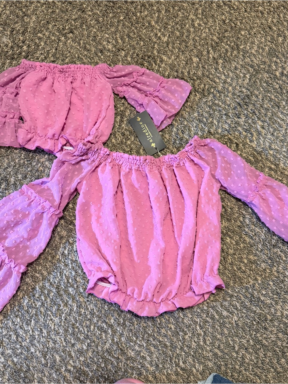 NWT Baileys blossoms pink crop tops mommy and me (2 kids and one mommy)